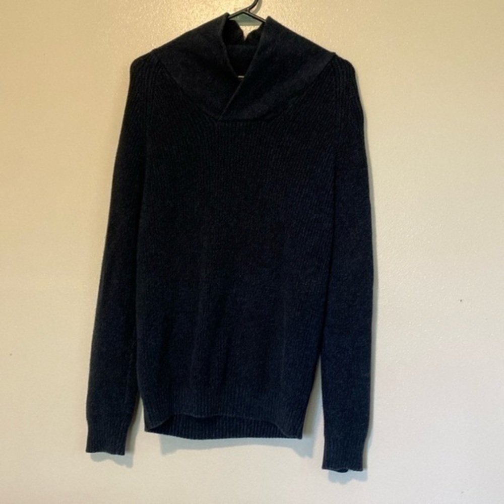 L.O.G.G label of grade goods H&M midnight blue shawl collar cotton sweater med